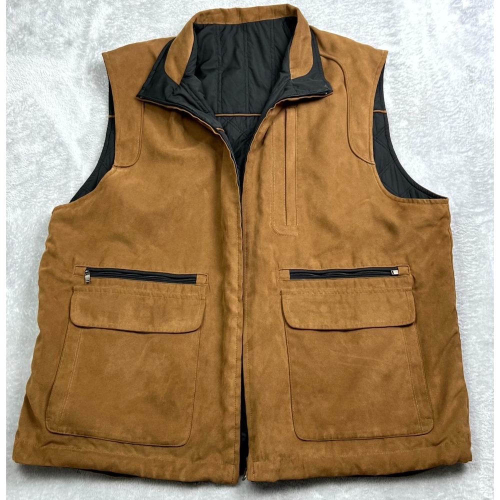 Cutter & Buck Preston Reversible Vest Men 2XL Brown Black Water Resistant Warmth